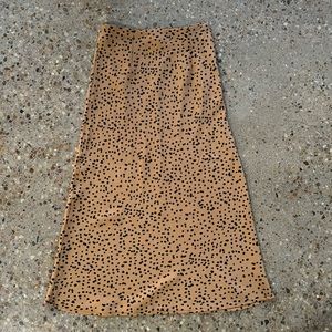 leopard satin skirt